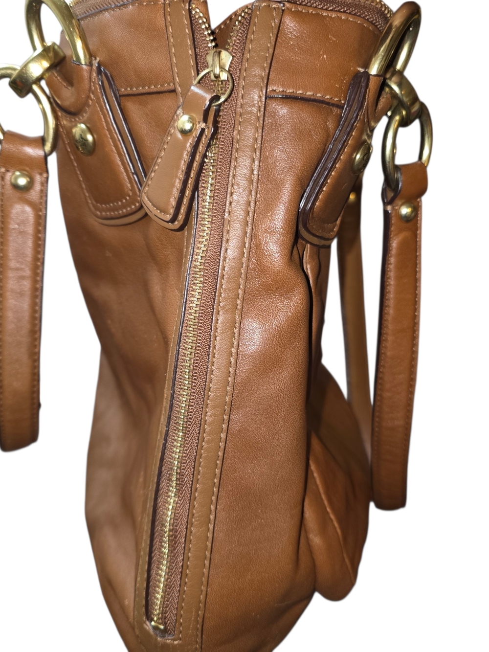 Coach Ashley Leather Tote Brown Turn Lock Pocket Large Shoulder Bag 13296 - Picture 7 of 12
